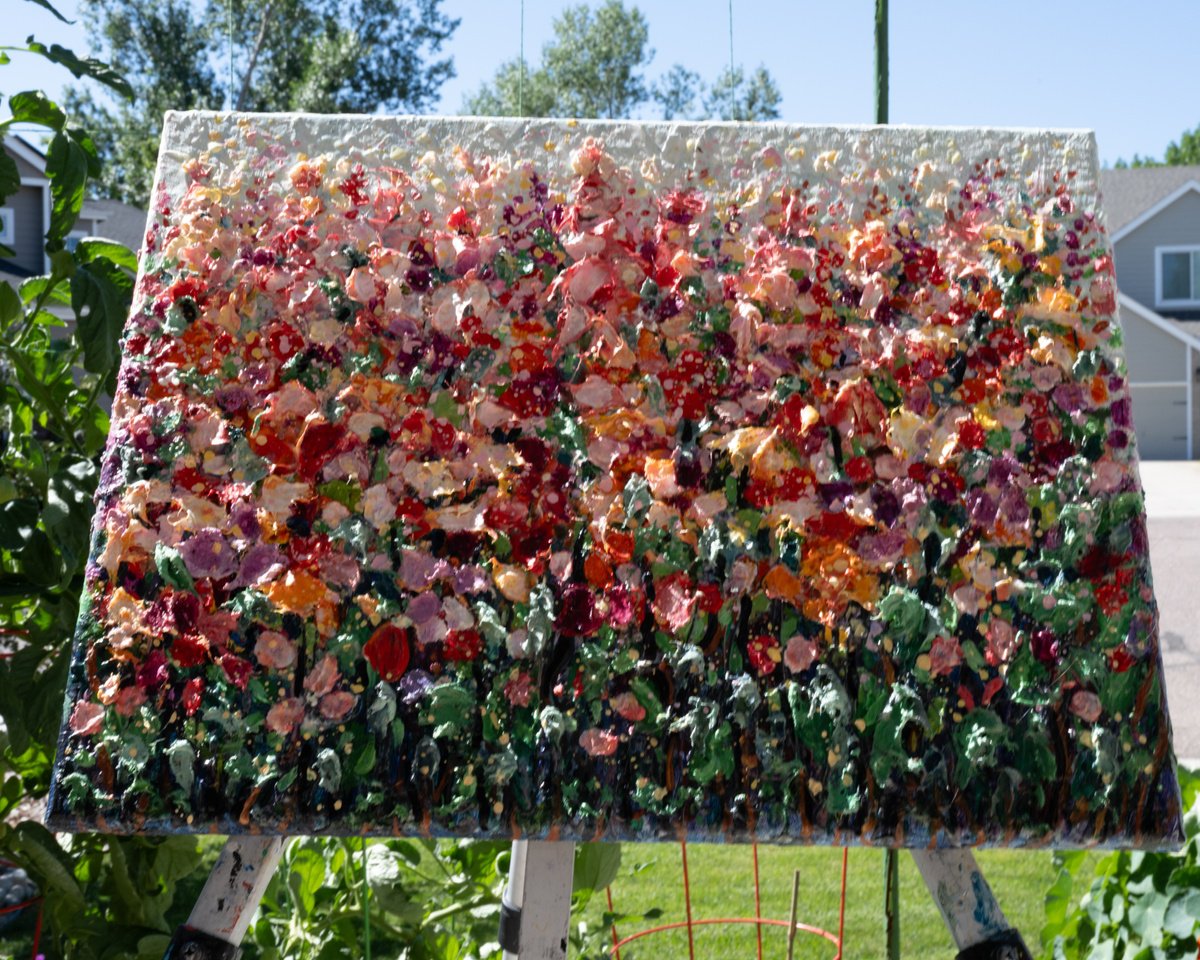 Impressionistic Abstract Acrylic Painting By Lena Owens, 18 X 14", Fields Of Vivid Dreams, Original Artwork