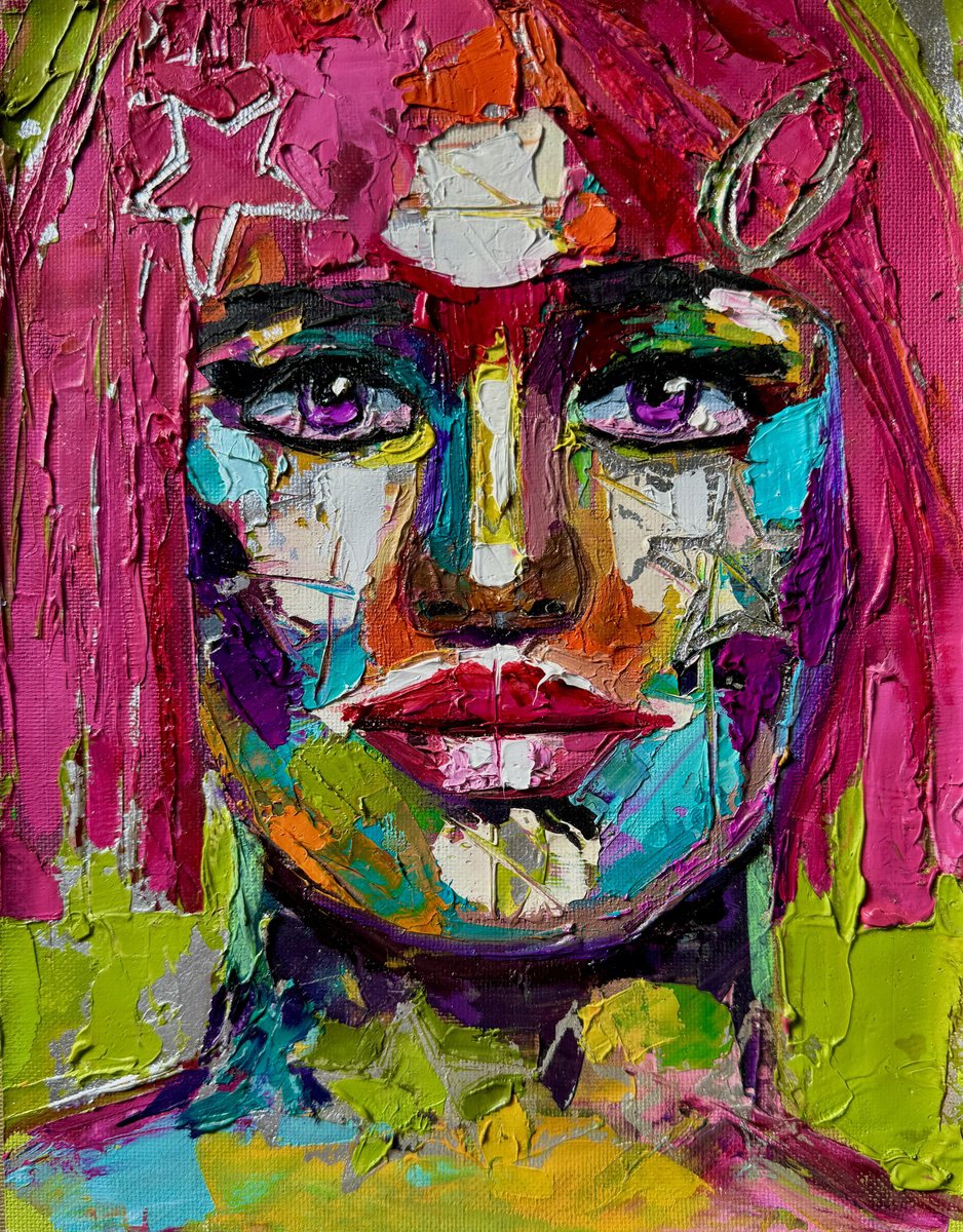 Expressive Oil Painting , Amor Or Rose Tinted Glasses By Lina Redford, 8 X 11, Artwork For Sale On Artfinder