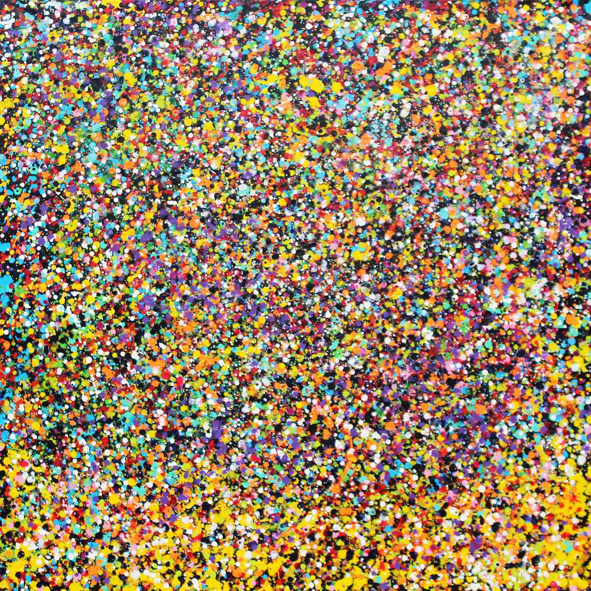 Abstract Acrylic Painting By Andrew Watt, 54 X 54, Rainbow Showers, Original Artwork