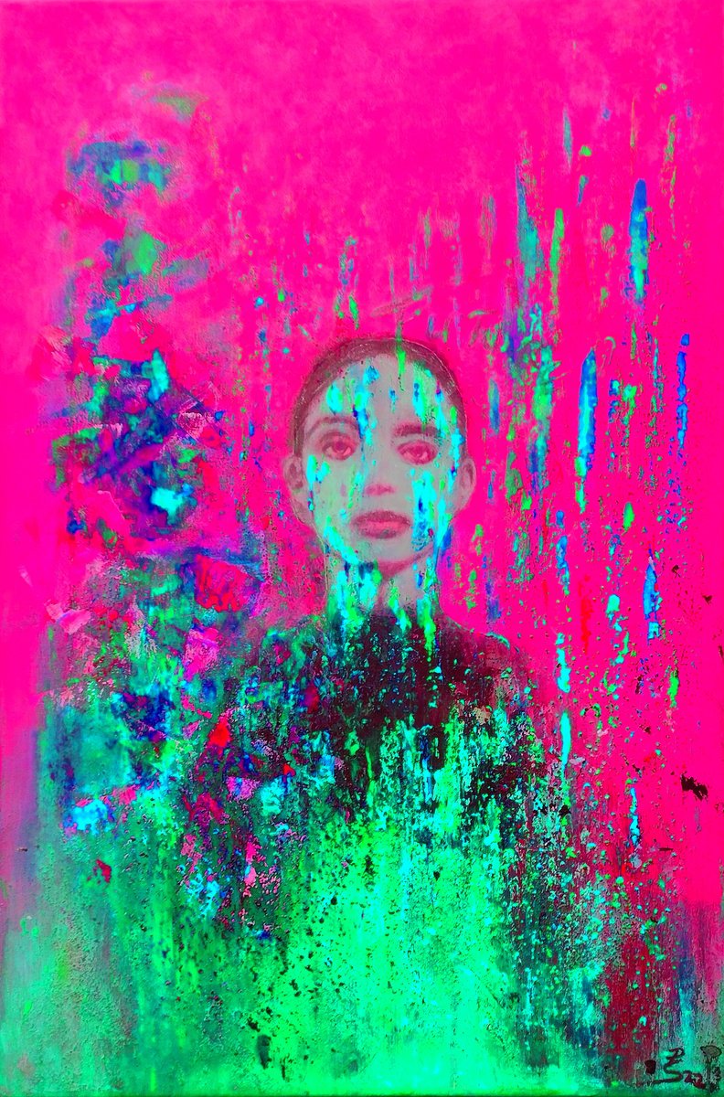 Surrealistic Portrait Giclee Print By Peter Stahr, 16 X 24", Future? Iii, Original Artwork