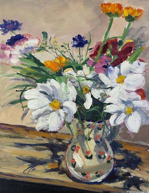 Wild Daisies in Rose Vase by Andrew Field