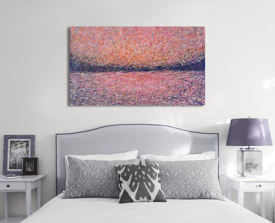 Gentle seascape Jackson Pollock Light pink Sunrise Light pink abstract Gentle sunrise