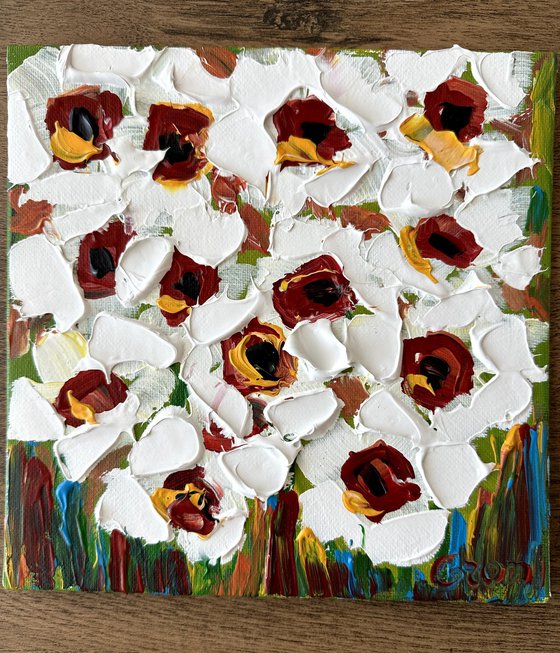 White flowers acrylic