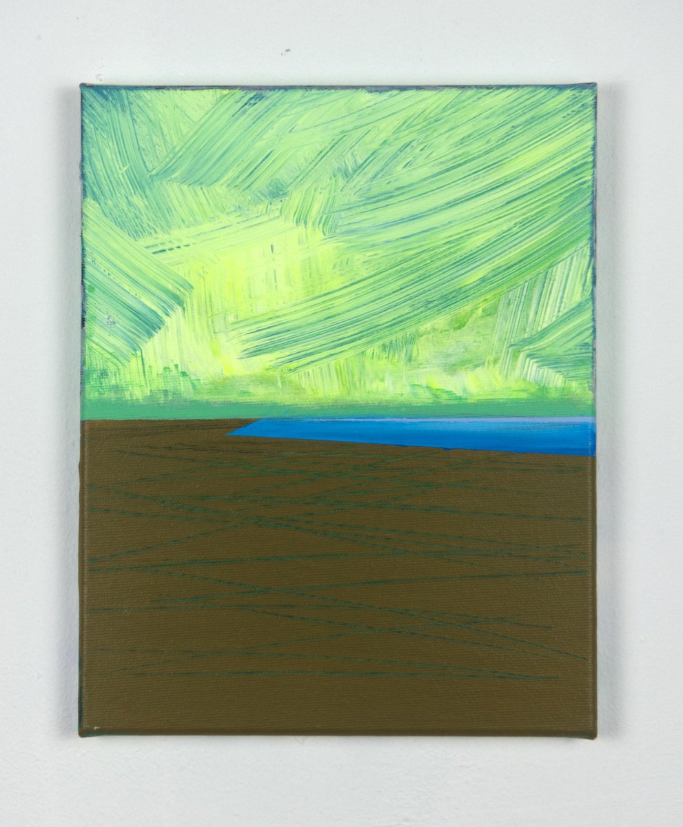 Organic Landscape Acrylic Painting By Katrin Roth, 9 X 12", Area 17, Original Artwork