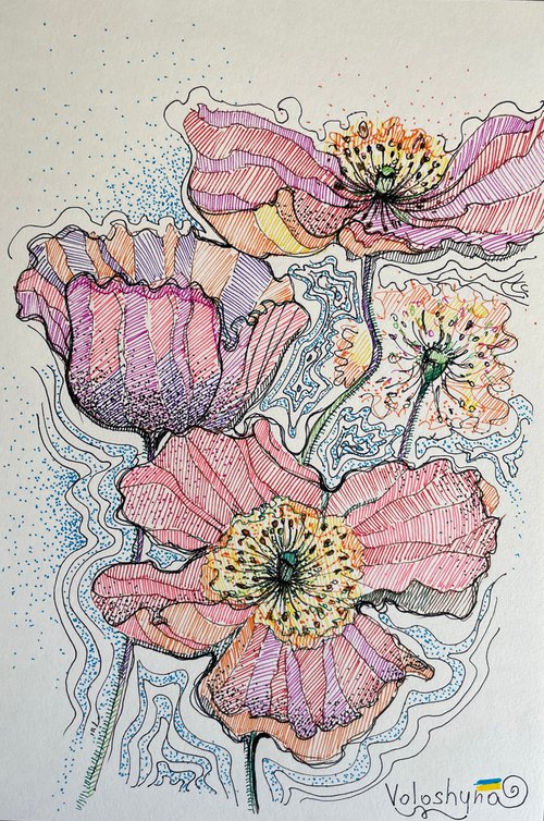 Fluffy flowers by Mary Voloshyna