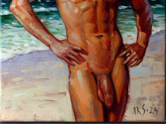 NAKED MAN BY THE SEA