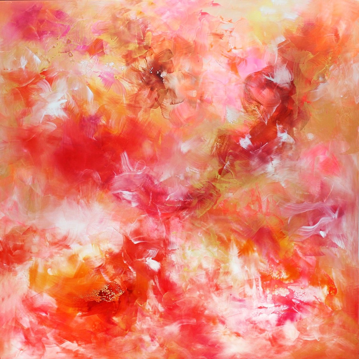 Abstract Acrylic Painting By Paresh Nrshinga Frsa, 40 X 40", Golden Summer, Original Artwork