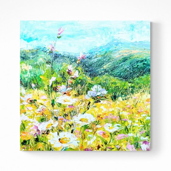 "flowers and mountains"