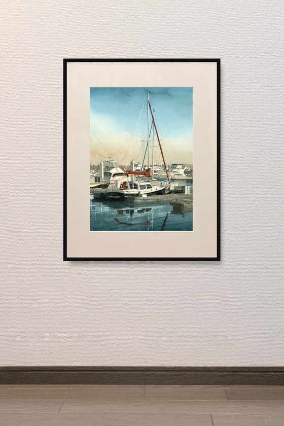 Resting Sailboat in the Marina