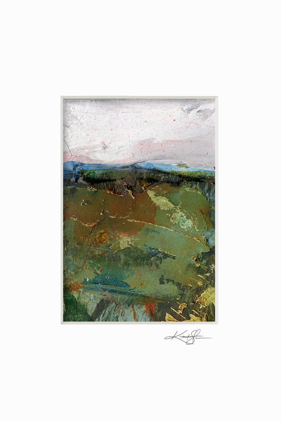 Mystical Land 455 - Small Textural Landscape painting by Kathy Morton Stanion