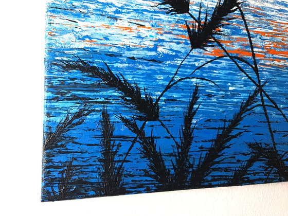Blue Sunset In The Grass