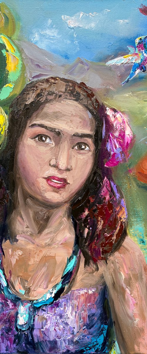 Tahitian Women, 40*50, impressions of Paul Gauguin, impressionistic oil portrait painting by Olga Blazhko