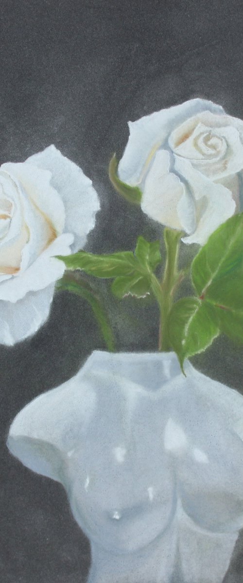 White bust with roses by Deborah Jayne Young