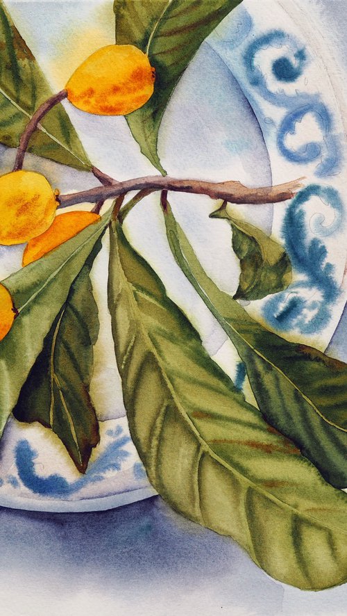 Medlar on a Turkish plate by Delnara El
