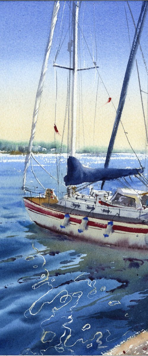 Yachts at anchor  #10 by Eugenia Gorbacheva