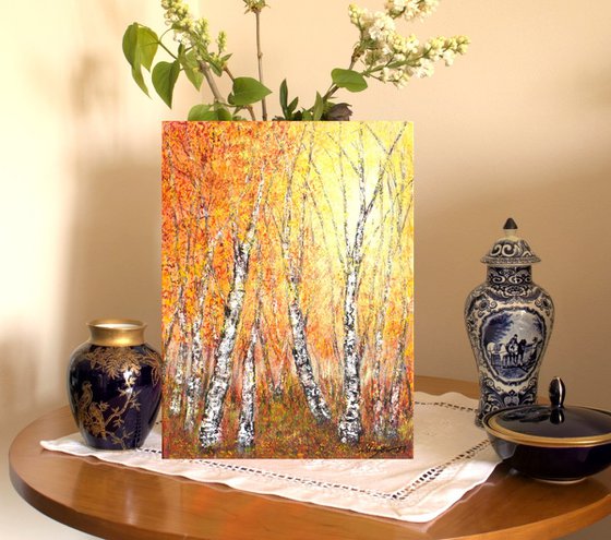Autumnal birch trees