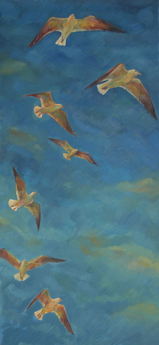 Illustrative Oil Painting , Nel Blu Dipinto Di Blu By Marcello Carrozzini, 29 X 61, Artwork For Sale On Artfinder