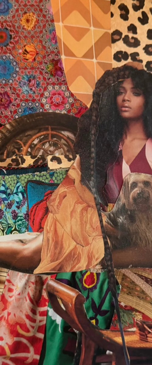 Black Woman Holding Dog by Brandie Adams-Piphus