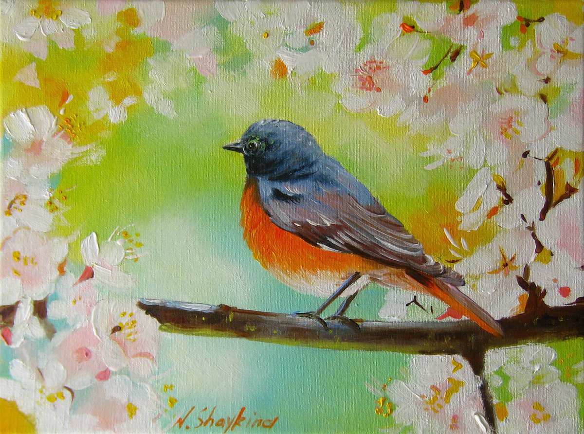 Robin Bird Painting Original, Beautiful Painting of Robin Bird, Wildlife Art, Children