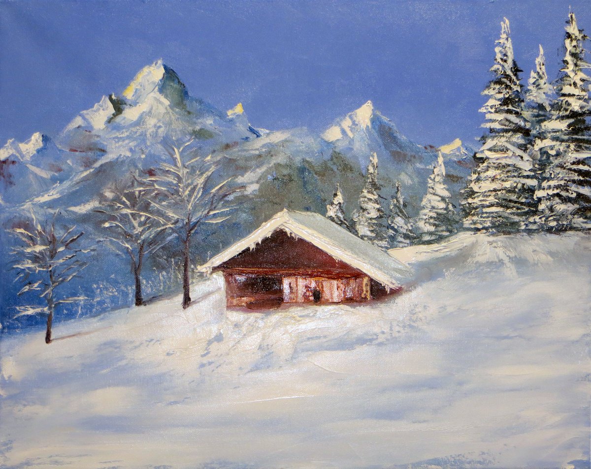 Heritage Series: Alpine Glow - ? Winter Peak By Lumina Studio, 20 X 16, Artwork For Sale On Artfinder