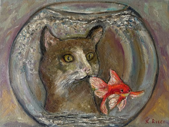 Cat and Golden Fish