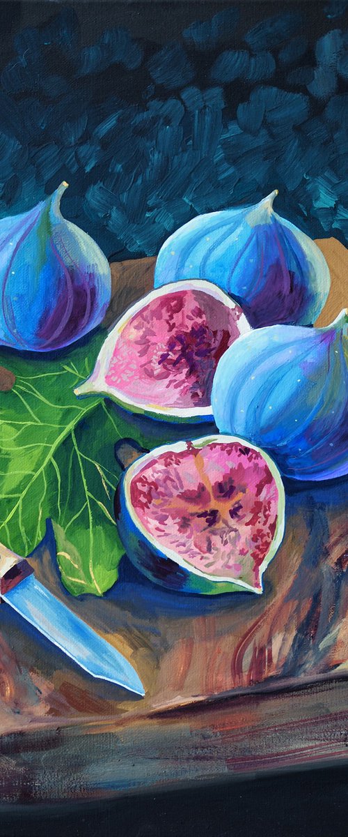 Still life with figs - original artwork by Delnara El