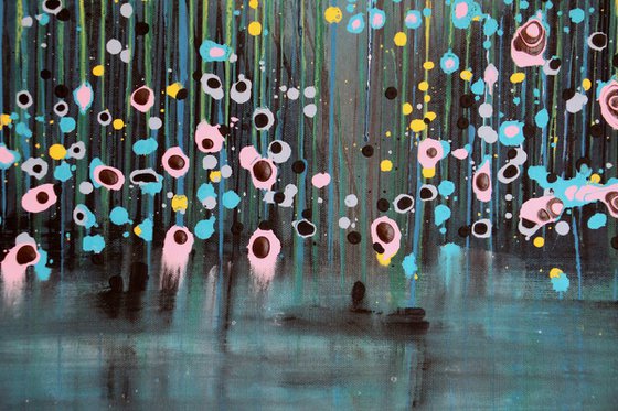 Magic Lagoon - Large original floral landscape