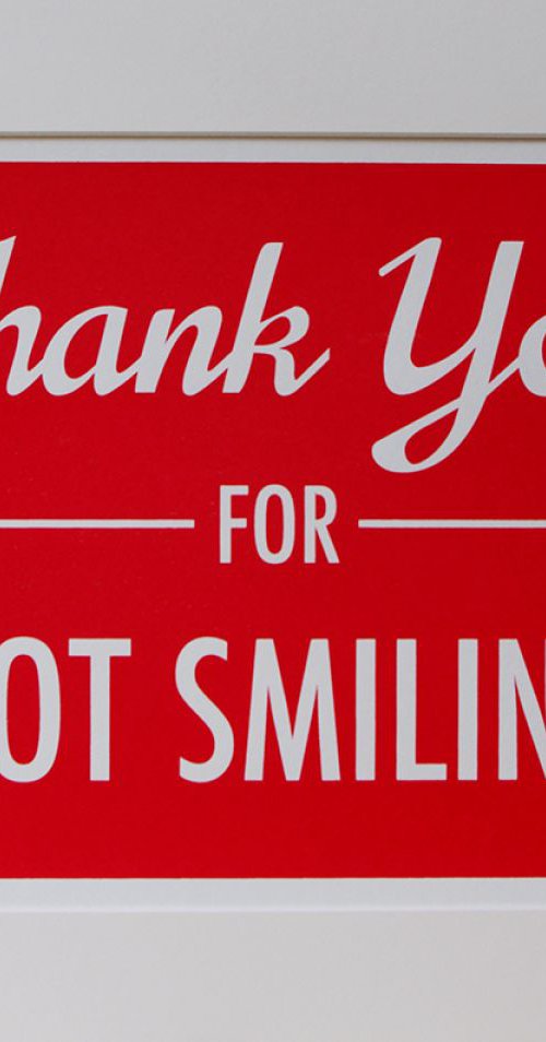 Thank you for not smiling by Lene Bladbjerg