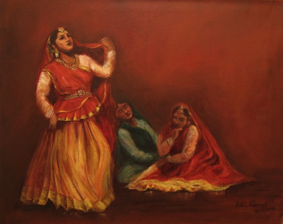 Indian Dancers - Kathak Dance of Gopis searching for Krishna