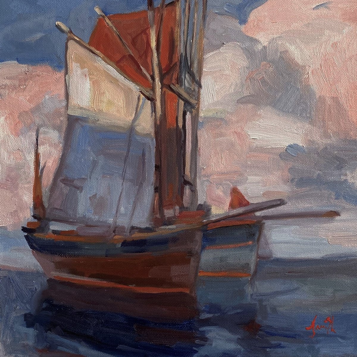 French Tuna Boats, after Edgar Payne. by Jackie Smith