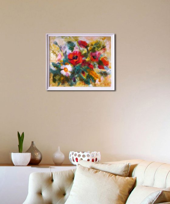 Poppies and wild rose