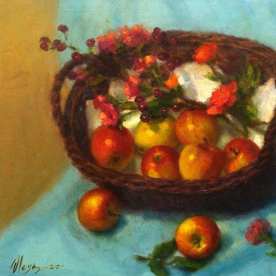 Still life with apples
