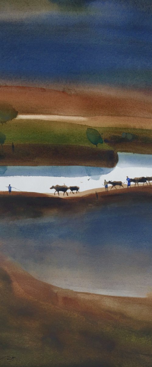 Evening parade by the pond by Prashant Prabhu
