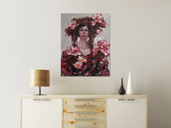 Girl and flowers
