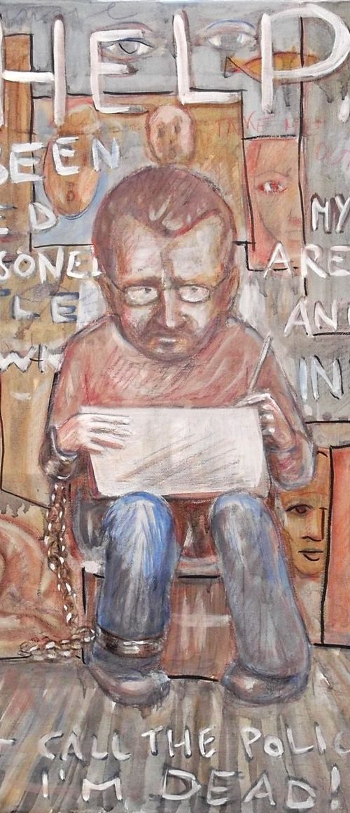 Message on a canvas - Free a kidnapped painter! by paolo beneforti