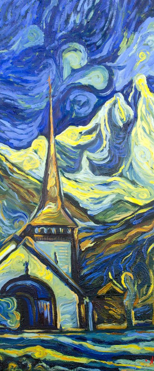 Chamonix. Les Praz Church by Nino Ponditerra