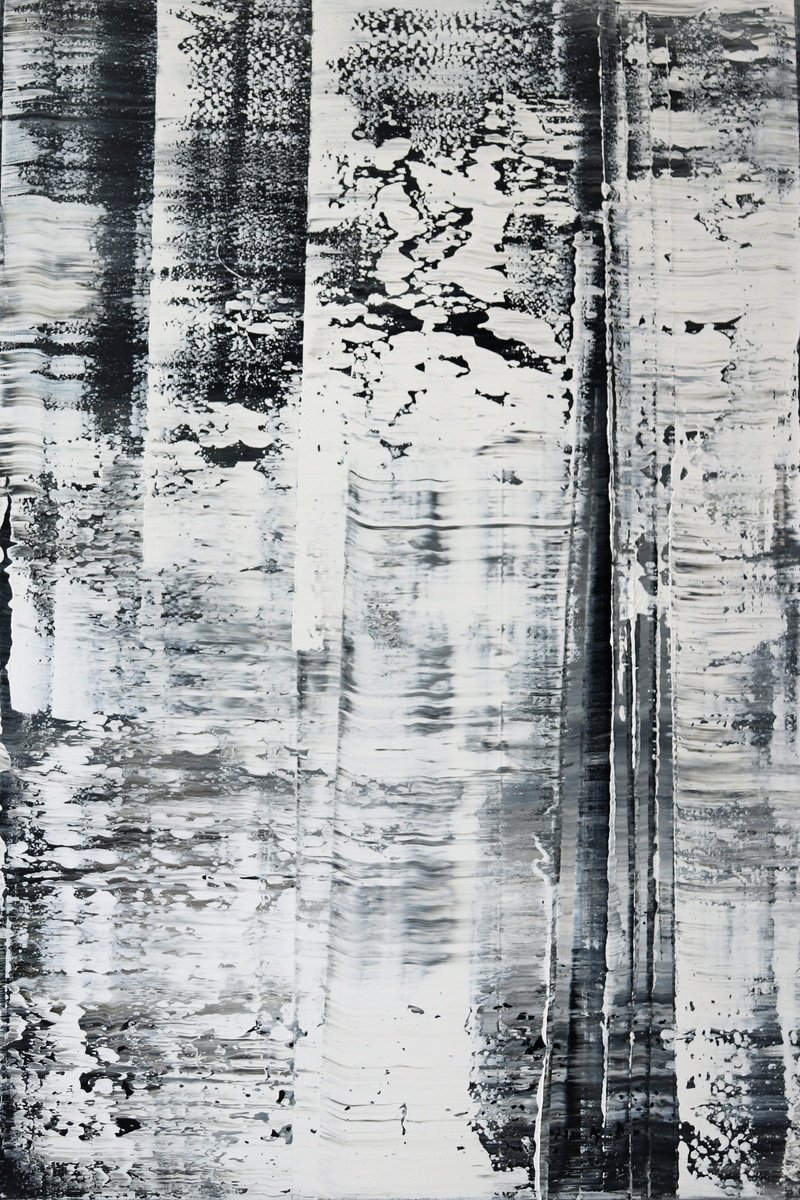 Abstract Acrylic Painting By Koen Lybaert, 31 X 47", Snowstorm Iii [Abstract N°2823], Original Artwork