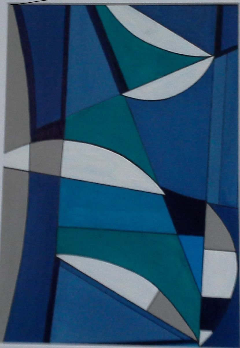 Organic Abstract Painting By Paul Heron, 13 X 17", Winter Walks 1, Original Artwork