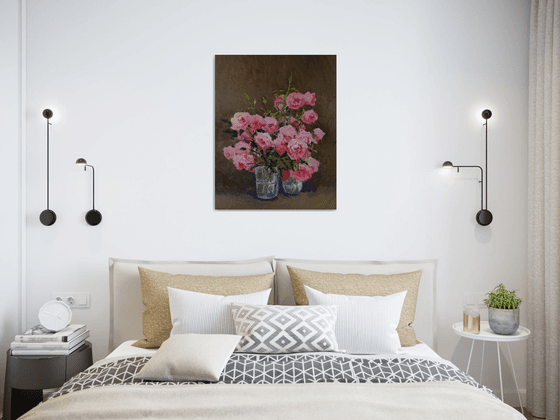 Vase of Pink Roses