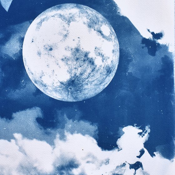 Cyanotype_28_42x60cm_Moon and girl