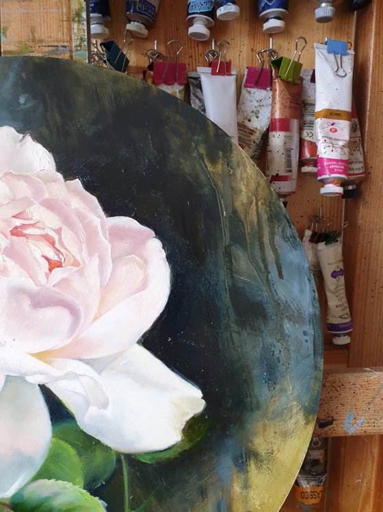 "Flitter and tenderness."  rose flower  liGHt original painting  GIFT (2020)