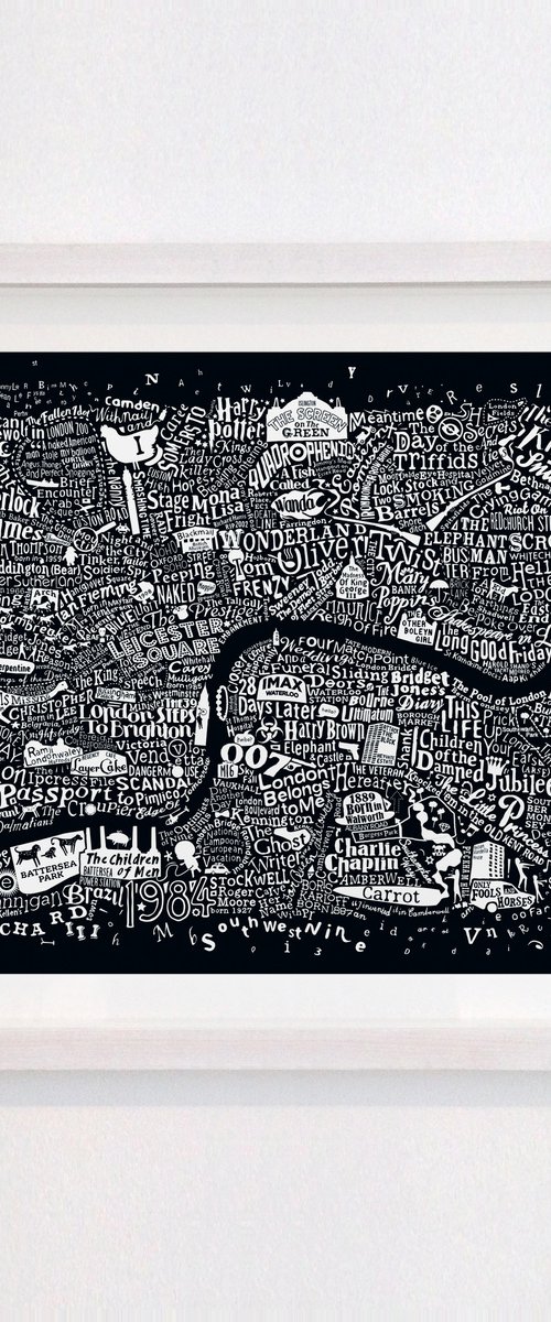 CENTRAL LONDON FILM MAP (Black A3) by Dex