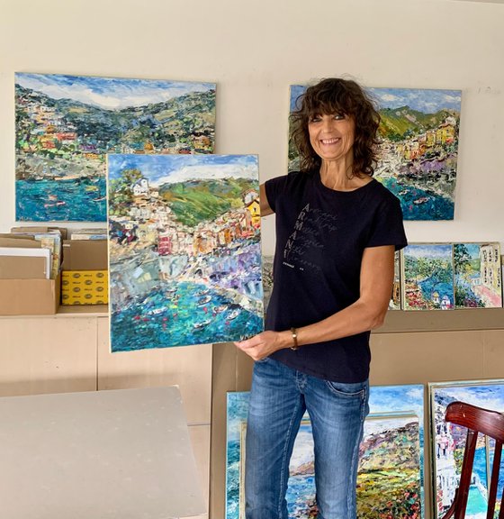Riomaggiore,italian coastal seascape