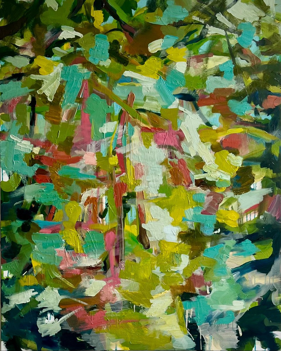 Organic Abstract Oil Painting By Clara Wilkinson, 31 X 39, Meanderings, Original Artwork