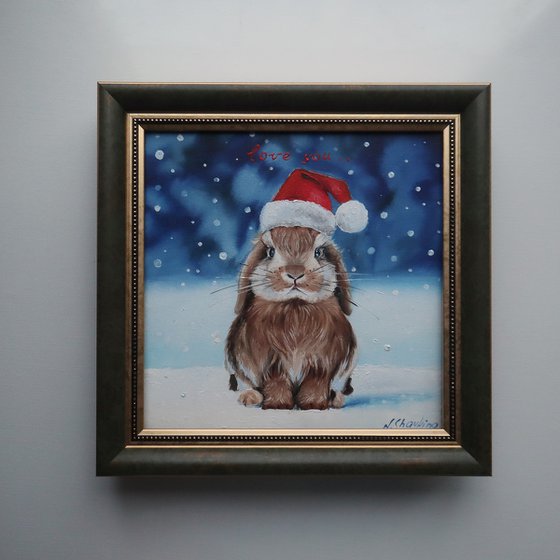 Christmas Bunny Painting