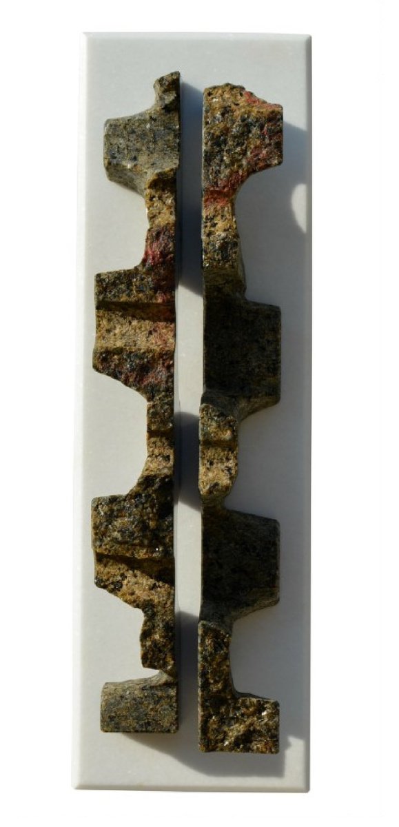 Geometric Abstract Relief By Ognyan Chitakov, 7 X 24", "Axis Of Awesome", Original Artwork