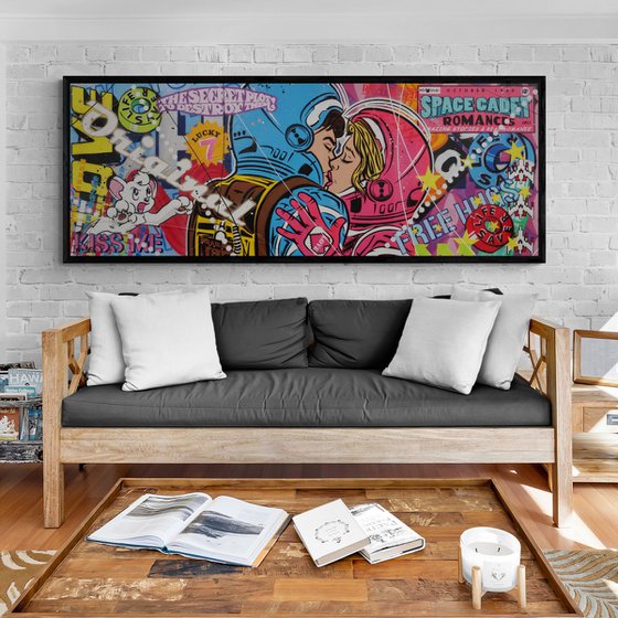 Romantic Intentions 160cm x 60cm Textured Urban Pop Art