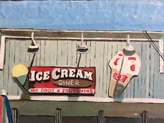 American Ice Cream Shop In Summer