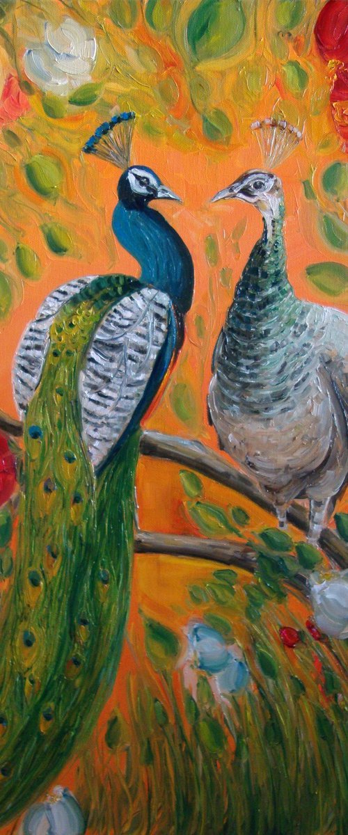 Pair of peacocks by Olga Knezevic