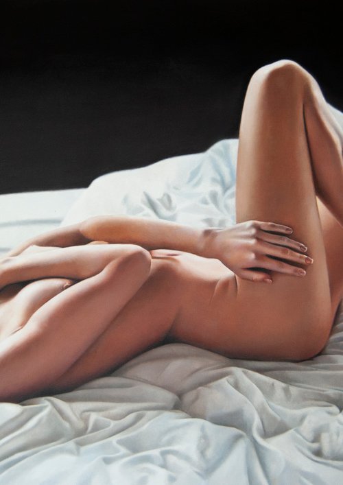 Nude in bed by Valeri Tsvetkov